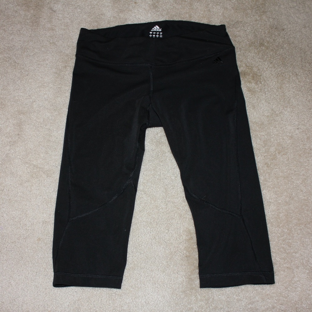 Adidas Black Calf Length Work Out Leggings